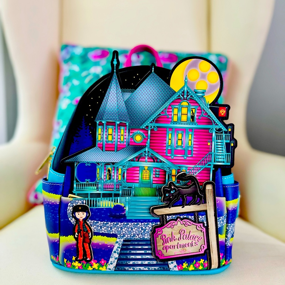 Loungefly Laika Coraline Glow in the Dark House Mini Backpack